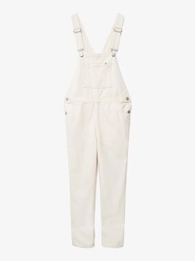 Everlane Cotton Canvas Cream Denim Overalls - Size 2